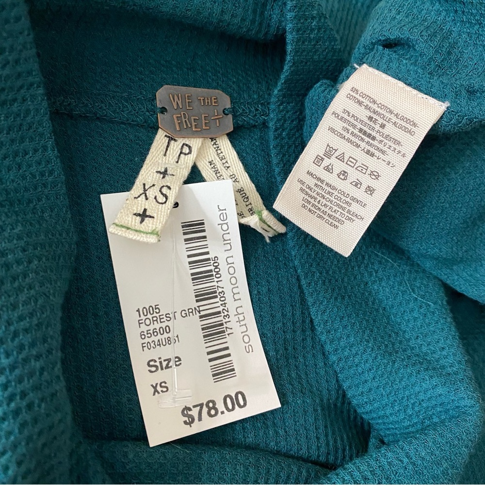 NEW! Women’s Free People We The Free L/S Waffle Knit Wonder Women Tunic Top XS - Picture 5 of 5